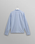 wax london men's Halcomb - Blue Stripe Viscose Shirt