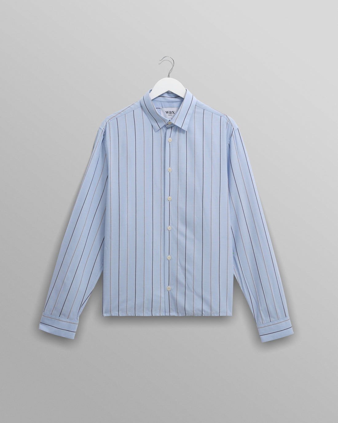 wax london men's Halcomb - Blue Stripe Viscose Shirt