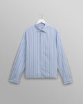 wax london men's Halcomb - Blue Stripe Viscose Shirt