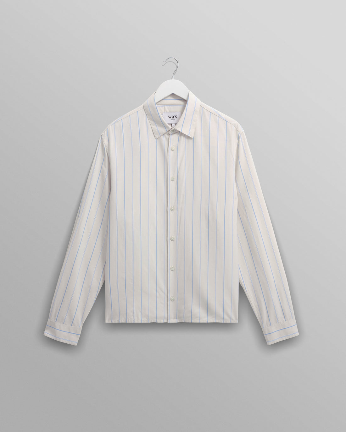 wax london men's Halcomb - Ecru Stripe Viscose Shirt