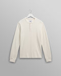 wax london men's Halton - Ecru Waffle Long-Sleeve Henley T-Shirt