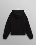 wax london men's Harris - Black Embroidered Logo Loopback Cotton Hoodie