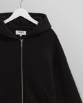 wax london men's Harris - Black Embroidered Logo Loopback Cotton Hoodie