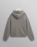 wax london men's Harris - Grey Embroidered Logo Loopback Cotton Hoodie