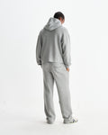 wax london men's Harris - Grey Embroidered Logo Loopback Cotton Hoodie