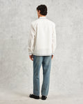 wax london men's Haven - Ecru And Blue Embroidered Shirt