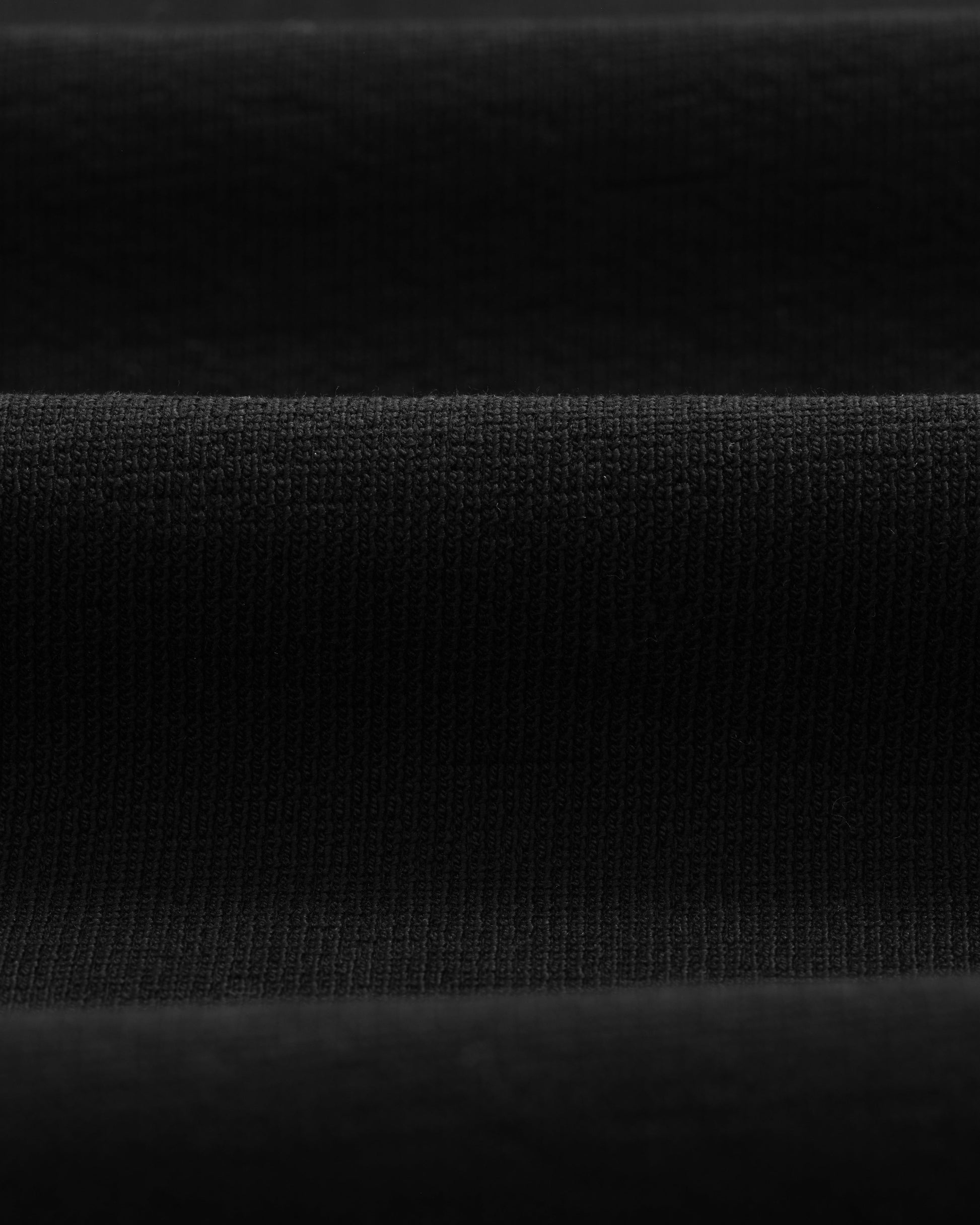 wax london men's Hayden - Black Textured Organic Cotton Long Sleeve T-Shirt