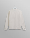 wax london men's Hayden - Ecru Textured Organic Cotton Long Sleeve T-Shirt
