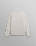 wax london men's Hayden - Ecru Textured Organic Cotton Long Sleeve T-Shirt