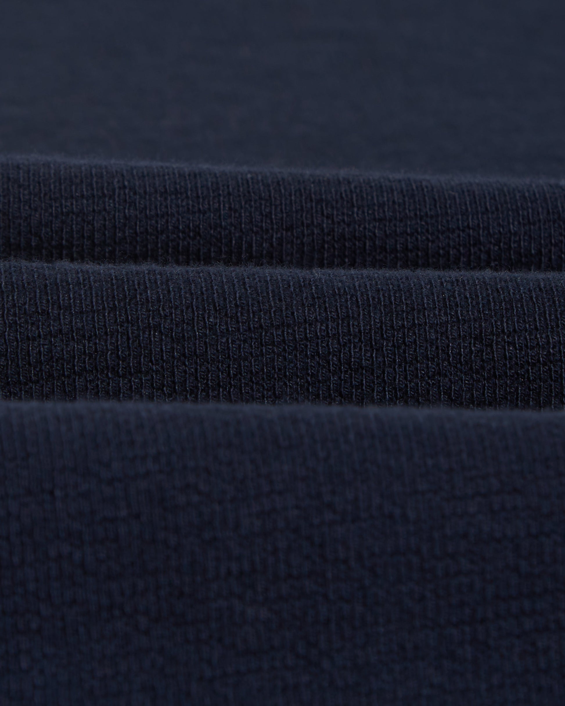 wax london men's Hayden - Navy Textured Organic Cotton Long Sleeve T-Shirt