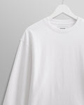 wax london men's Hayden - White Textured Organic Cotton Long Sleeve T-Shirt