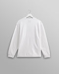 wax london men's Hayden - White Textured Organic Cotton Long Sleeve T-Shirt