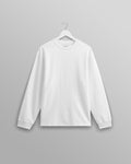 wax london men's Hayden - White Textured Organic Cotton Long Sleeve T-Shirt
