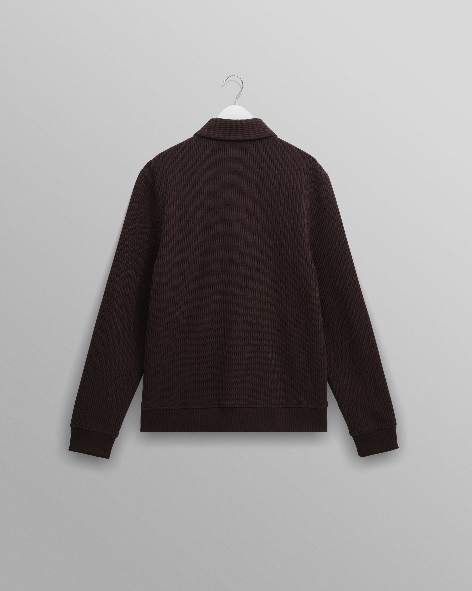 wax london men's Hays - Dark Brown Structured Waffle Overshirt