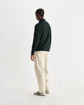 wax london men's Hays - Dark Green Structured Waffle Overshirt