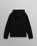 wax london men's Hoxton - Black Brushed Organic Cotton Hoodie