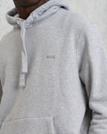 wax london men's Hoxton - Heather Grey Brushed Organic Cotton Hoodie