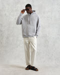 wax london men's Hoxton - Heather Grey Brushed Organic Cotton Hoodie