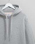 wax london men's Hoxton - Heather Grey Brushed Organic Cotton Hoodie