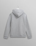 wax london men's Hoxton - Heather Grey Brushed Organic Cotton Hoodie