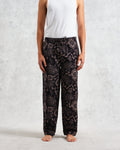 wax london men's Hutton - Black And Beige Paisley Floral Lounge Trouser