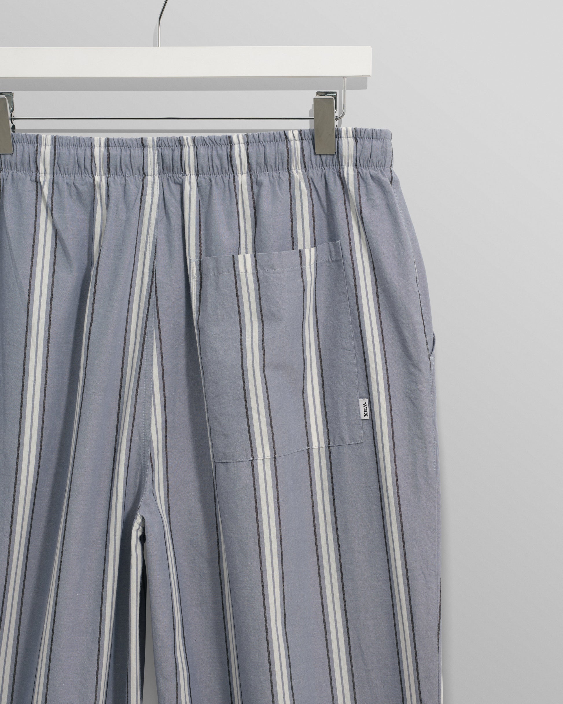 wax london men's Hutton - Blue And Ecru Oxford Stripe Lounge Trouser