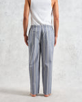 wax london men's Hutton - Blue And Ecru Oxford Stripe Lounge Trouser