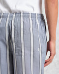 wax london men's Hutton - Blue And Ecru Oxford Stripe Lounge Trouser