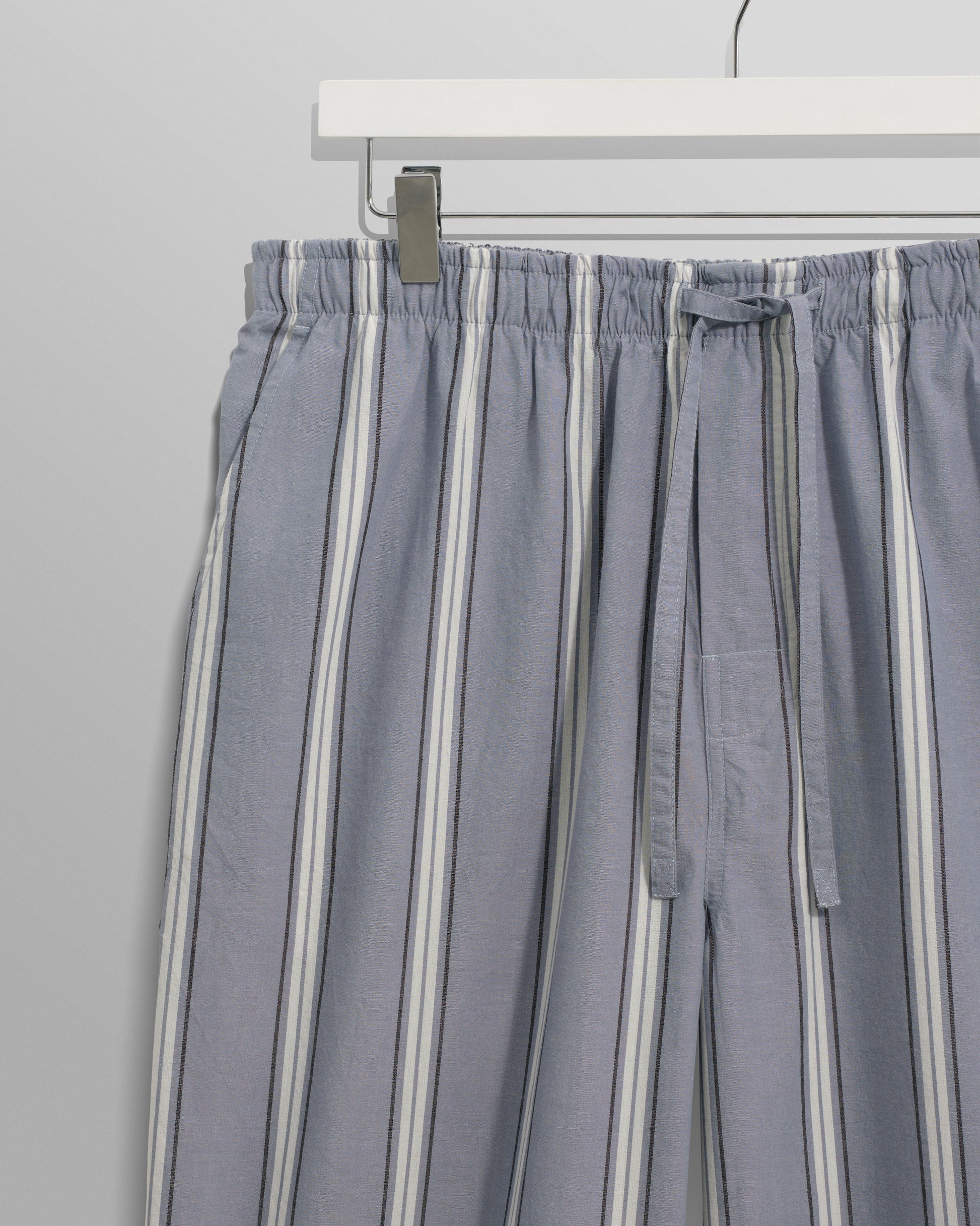 wax london men's Hutton - Blue And Ecru Oxford Stripe Lounge Trouser