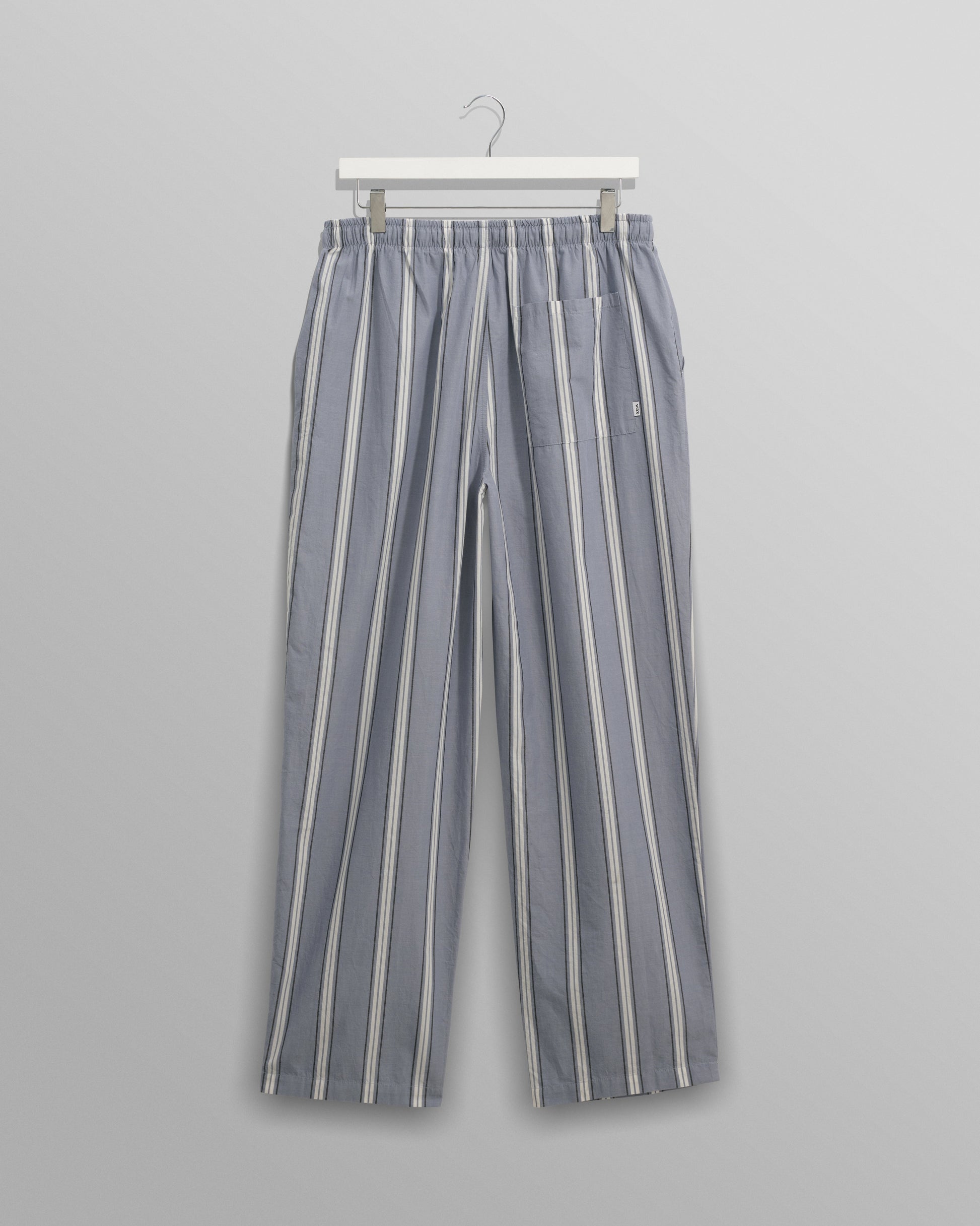 wax london men's Hutton - Blue And Ecru Oxford Stripe Lounge Trouser