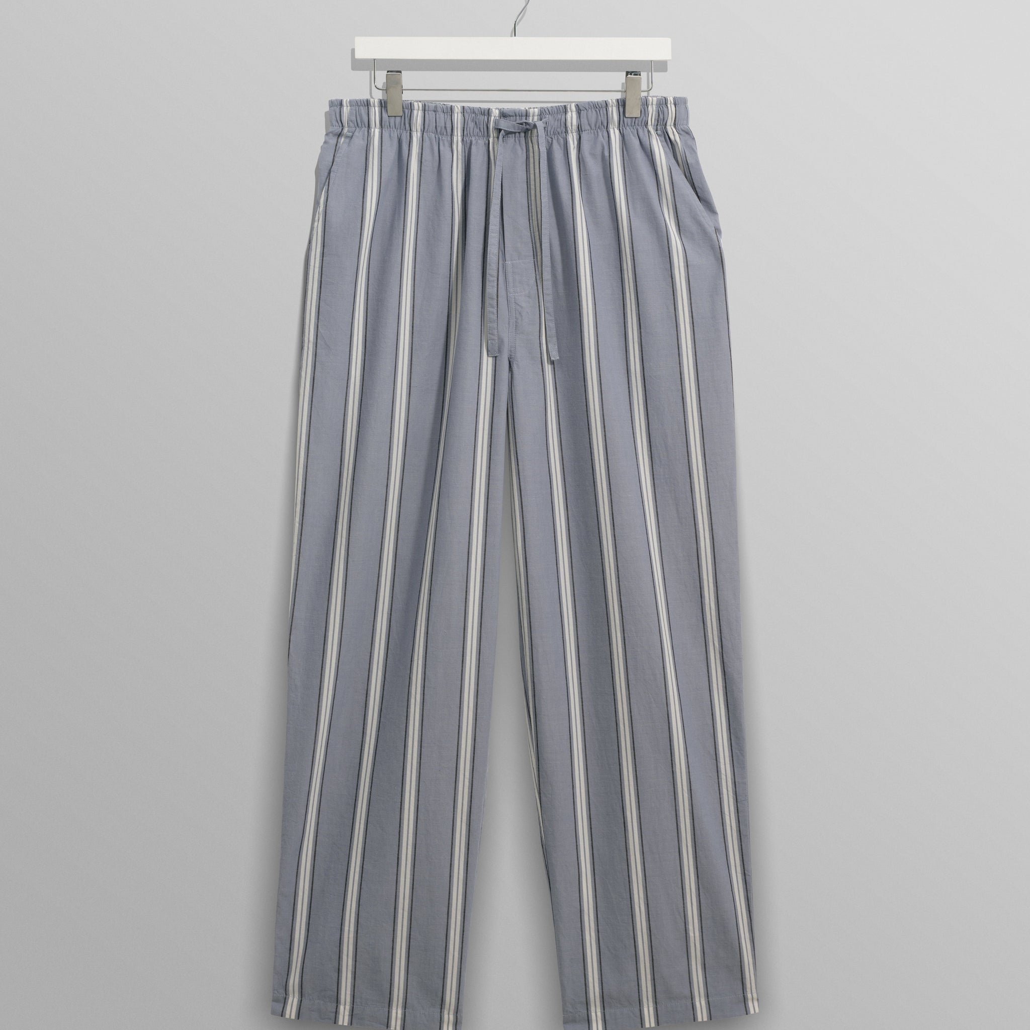 wax london men's Hutton - Blue And Ecru Oxford Stripe Lounge Trouser