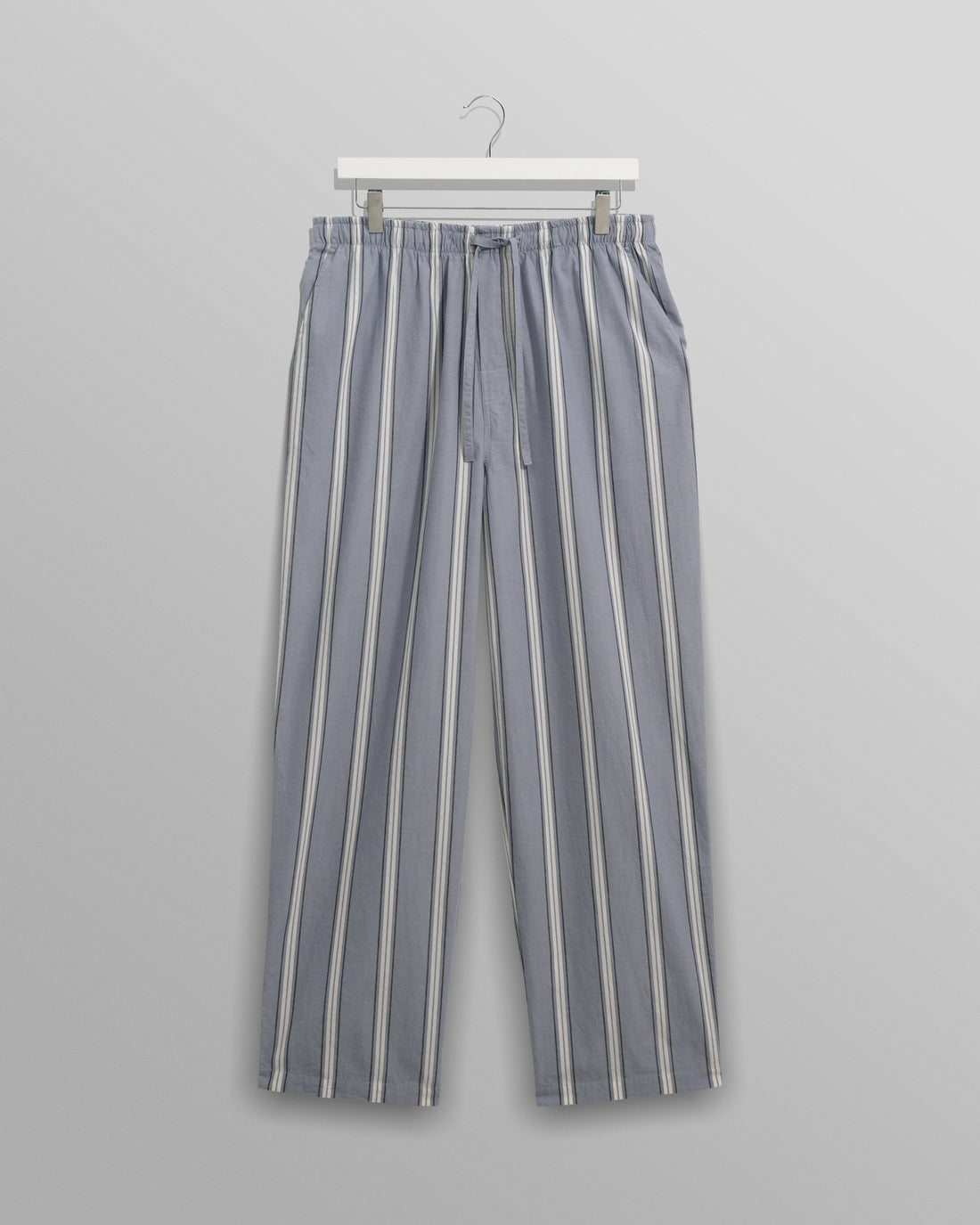 wax london men's Hutton - Blue And Ecru Oxford Stripe Lounge Trouser