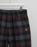 wax london men's Hutton - Navy And Orange Check Flannel Lounge Trouser