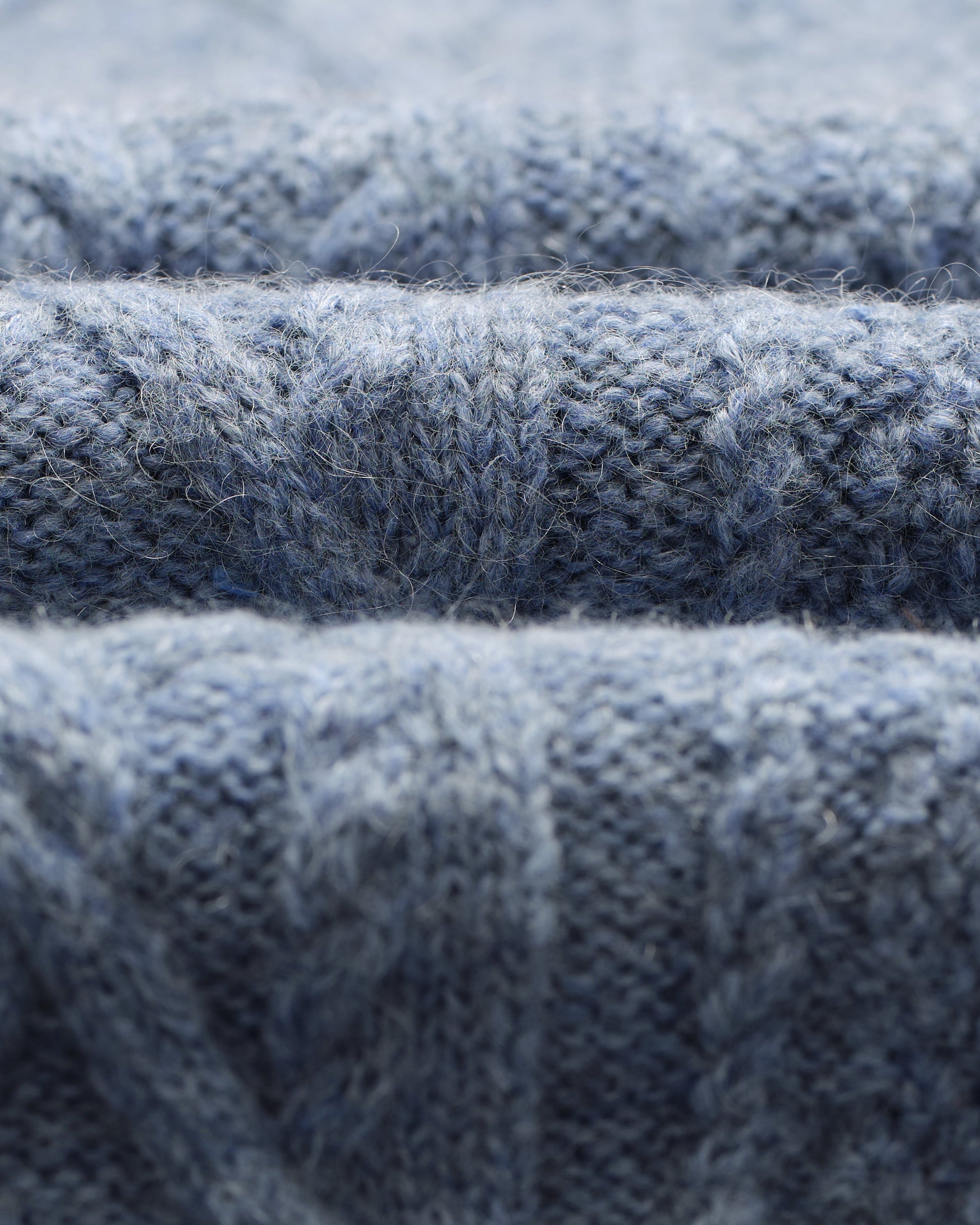 wax london men's Hyatt - Light Blue Brush Cable Knit Crewneck Jumper