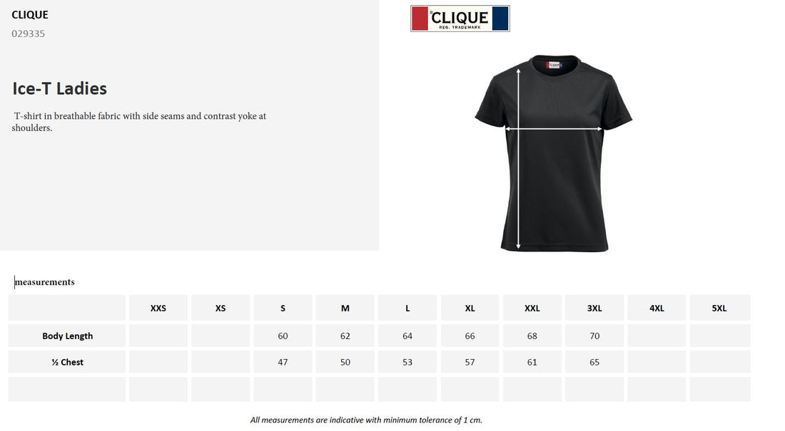 Clique Ice-T - Ladies Breathable Active Tee Shirt. 10 Colours. S-3XL - Tee Shirt - Logo Free Clothing