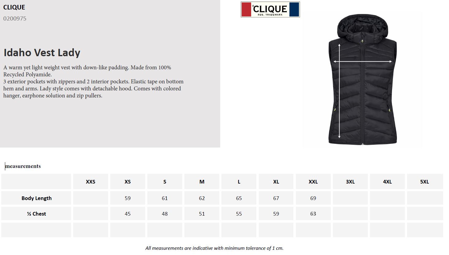 Clique Idaho Gilet | Ladies Recycled Padded Body Warmer | 3 Colours | XS-2XL - Gilet - Logo Free Clothing