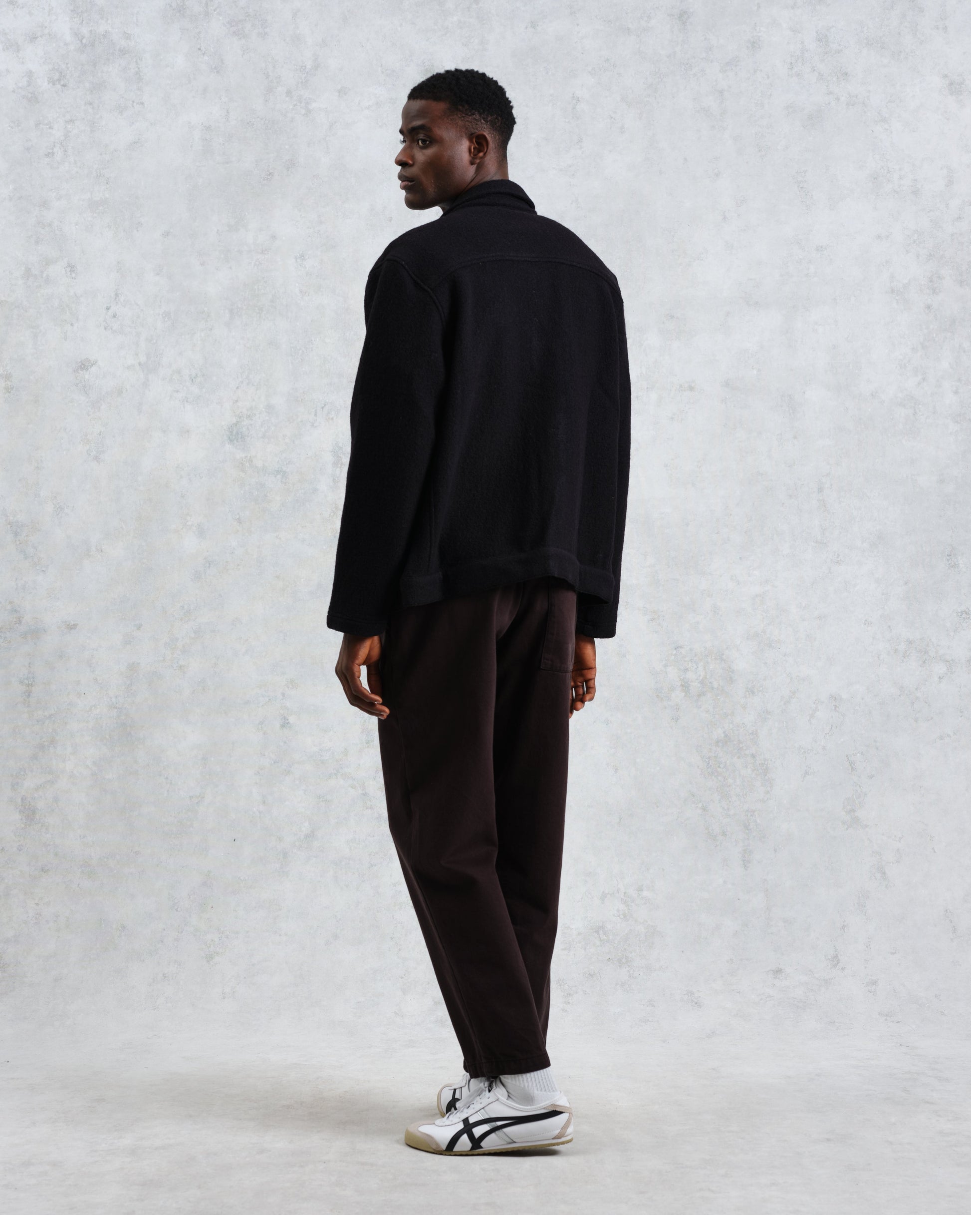 wax london men's Iggy - Black Knitted Wool Jacket