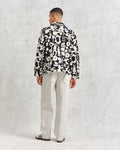 wax london men's Iggy - Navy And Ecru Spin Jacquard Jacket
