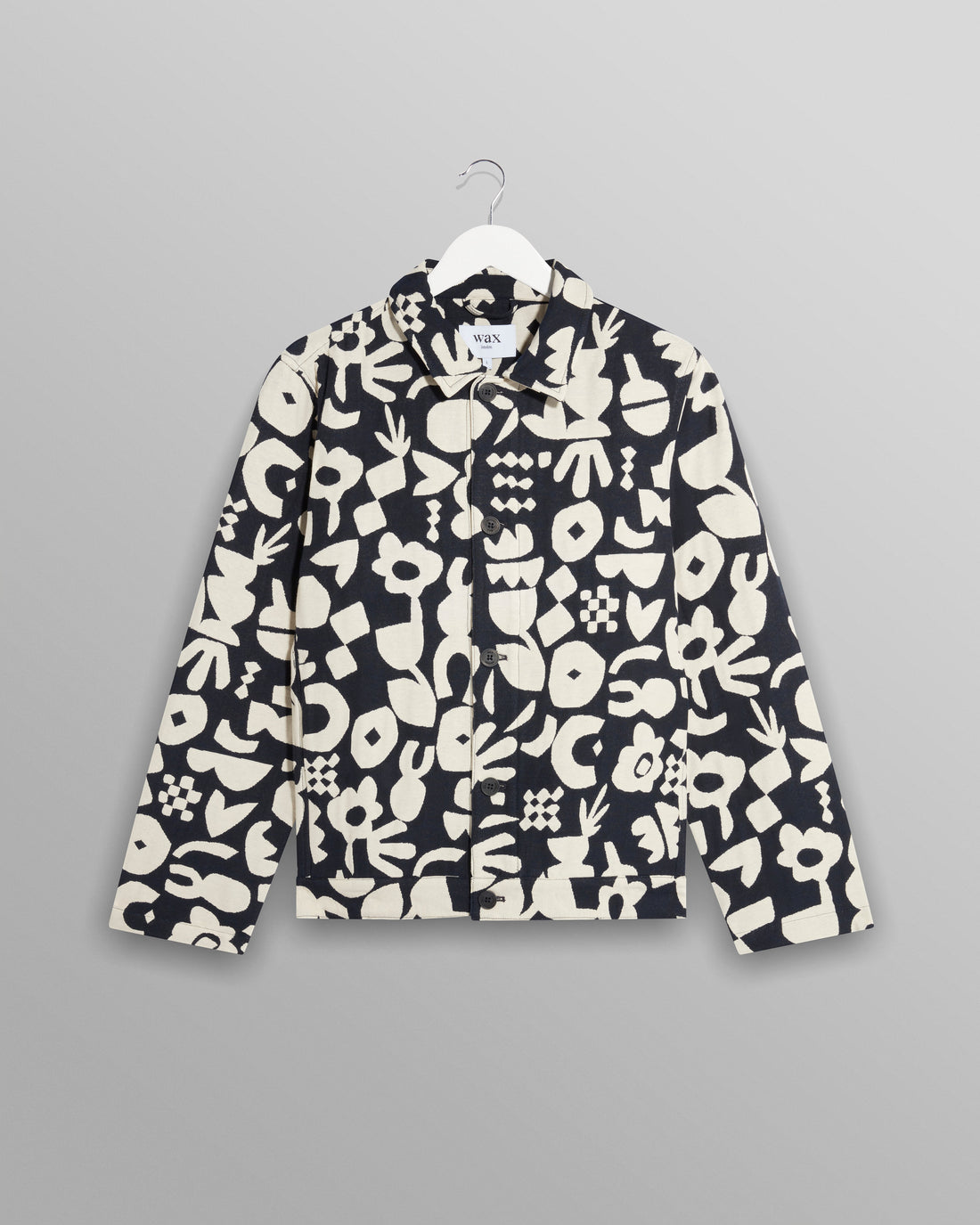 wax london men's Iggy - Navy And Ecru Spin Jacquard Jacket