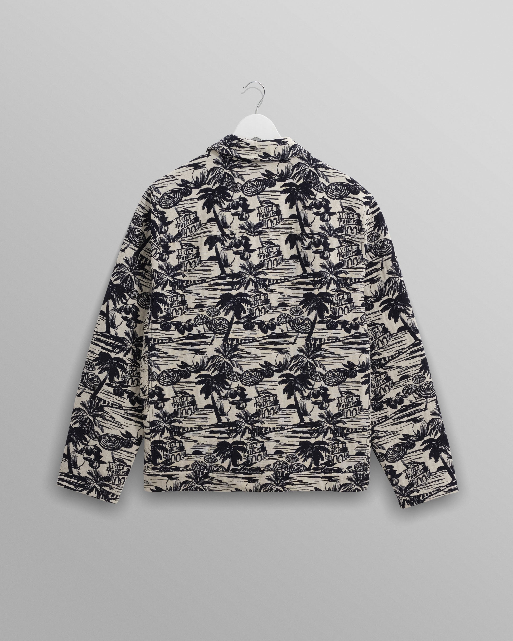 wax london men's Iggy - Navy And Ecru Beach Jacquard Jacket