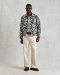 wax london men's Iggy - Navy And Ecru Beach Jacquard Jacket