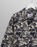 wax london men's Iggy - Navy And Ecru Beach Jacquard Jacket