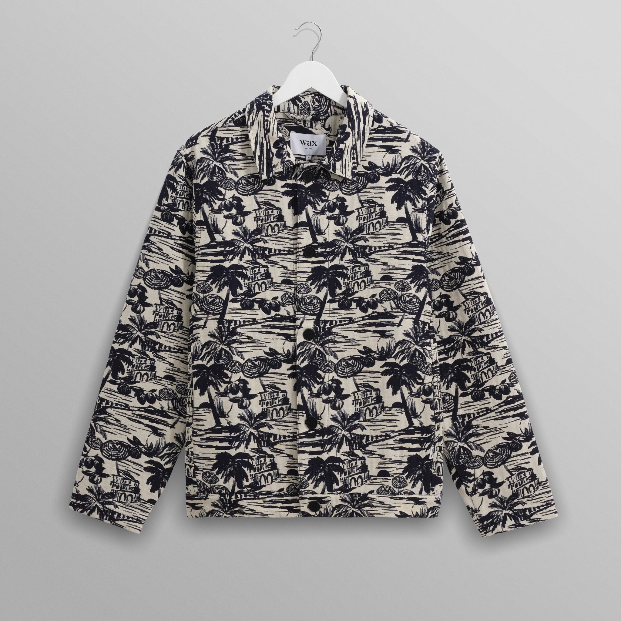 wax london men's Iggy - Navy And Ecru Beach Jacquard Jacket