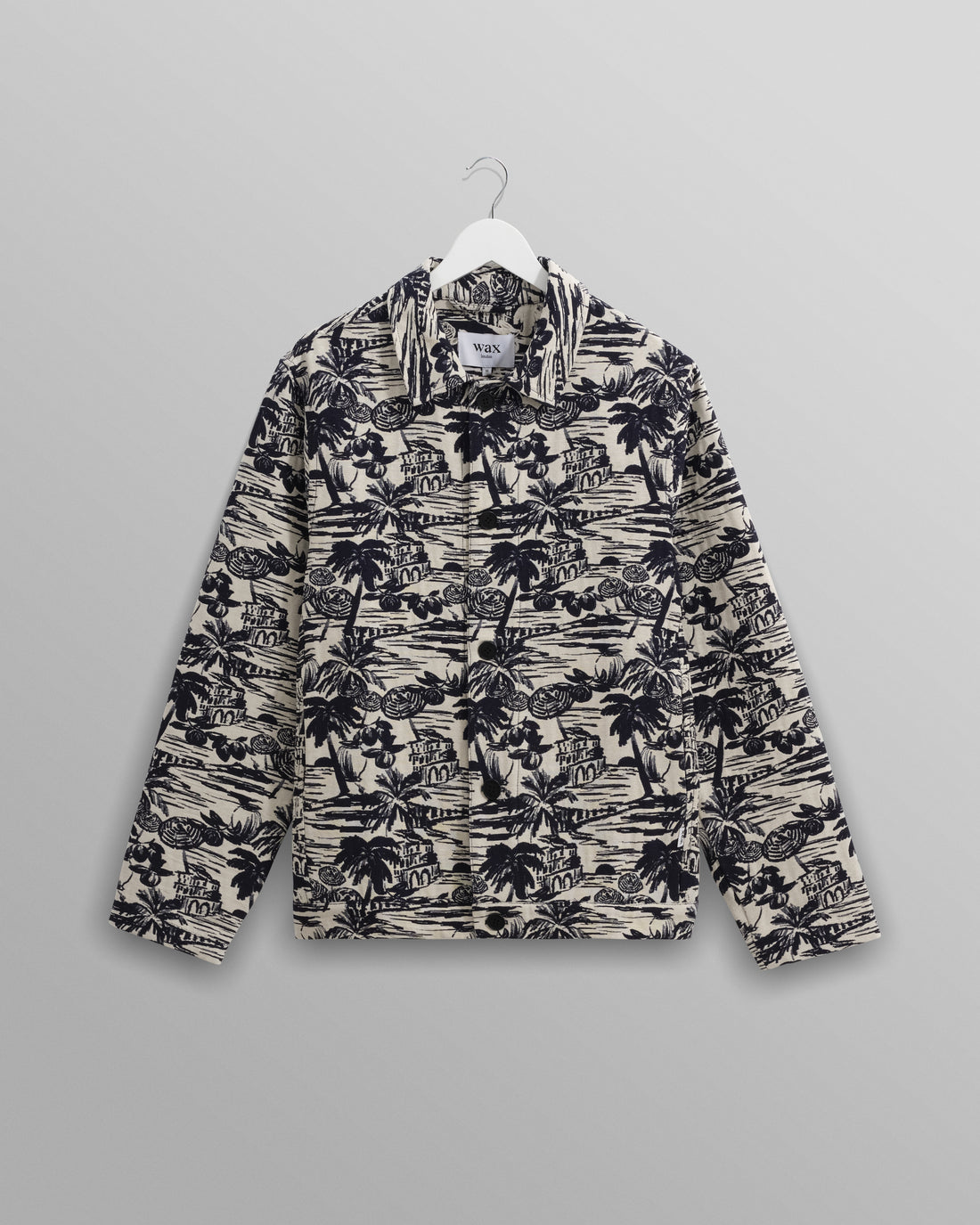 wax london men's Iggy - Navy And Ecru Beach Jacquard Jacket