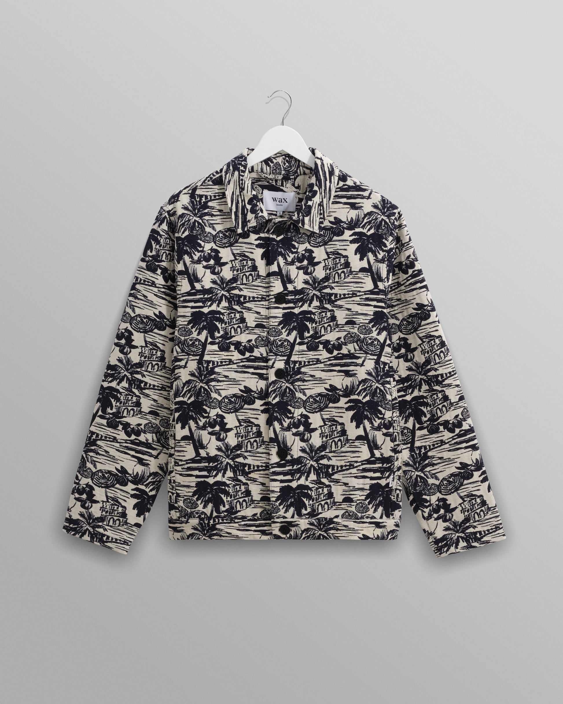 wax london men's Iggy - Navy And Ecru Beach Jacquard Jacket