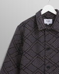 wax london men's Iggy - Navy Diamond Stitch Jacquard Jacket