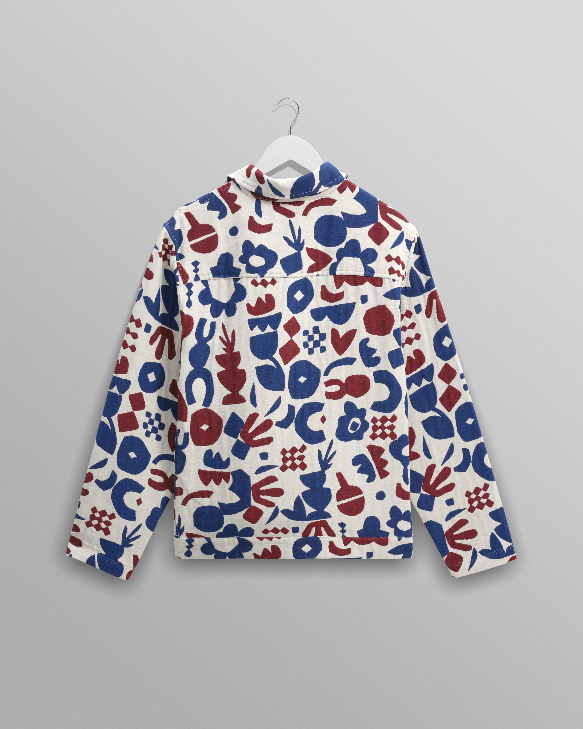 wax london men's Iggy - Red And Blue Spin Jacquard Jacket