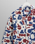 wax london men's Iggy - Red And Blue Spin Jacquard Jacket