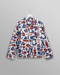 wax london men's Iggy - Red And Blue Spin Jacquard Jacket
