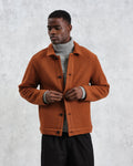 wax london men's Iggy - Rust Knitted Wool Jacket